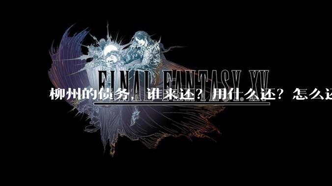 柳州的债务，谁来还？用什么还？怎么还？