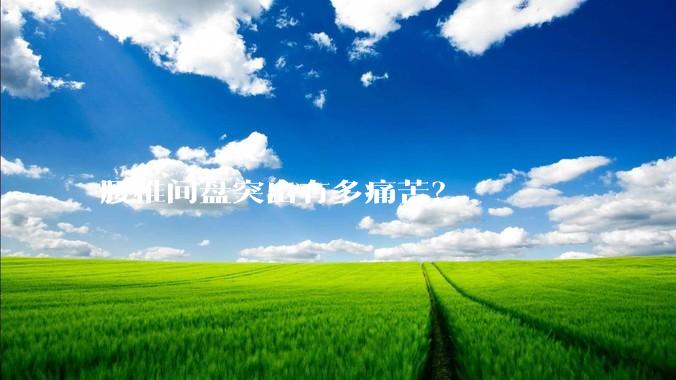腰椎间盘突出有多痛苦？